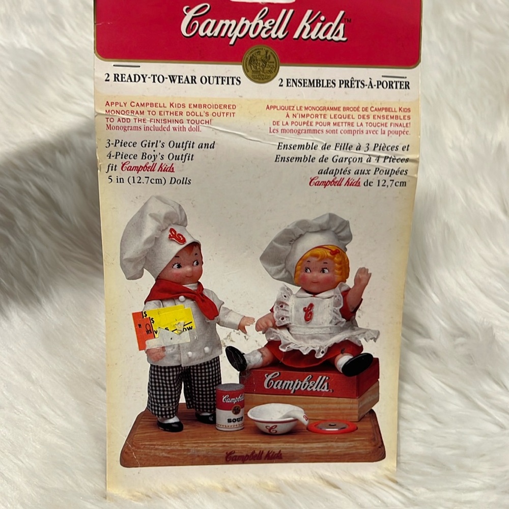 Vintage 1995 Fibre Craft Campbell Soup Kids Outfit Bundle 3 pieces New # 3102
